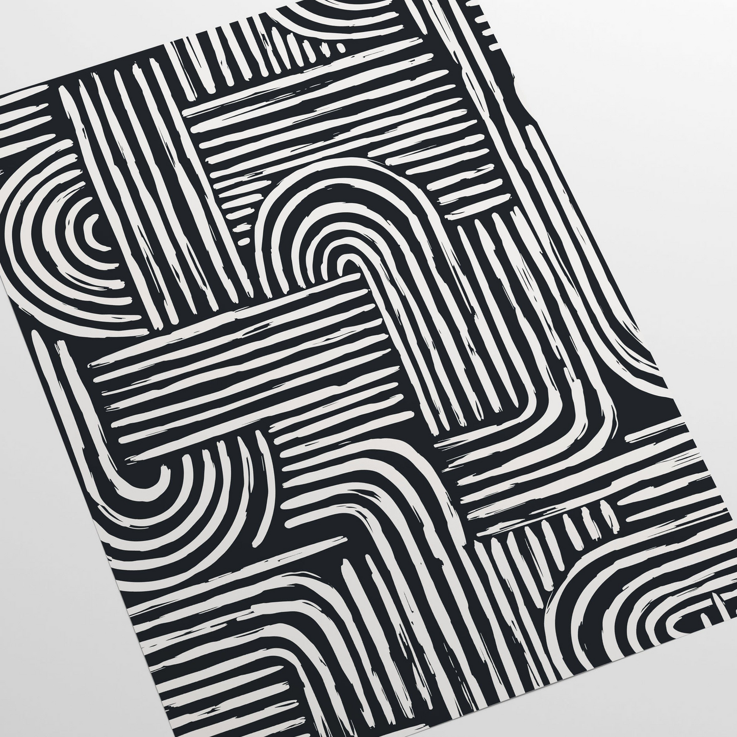 Papier Peint Japandi Rayures Papier Véritable 200x280cm – Moderne