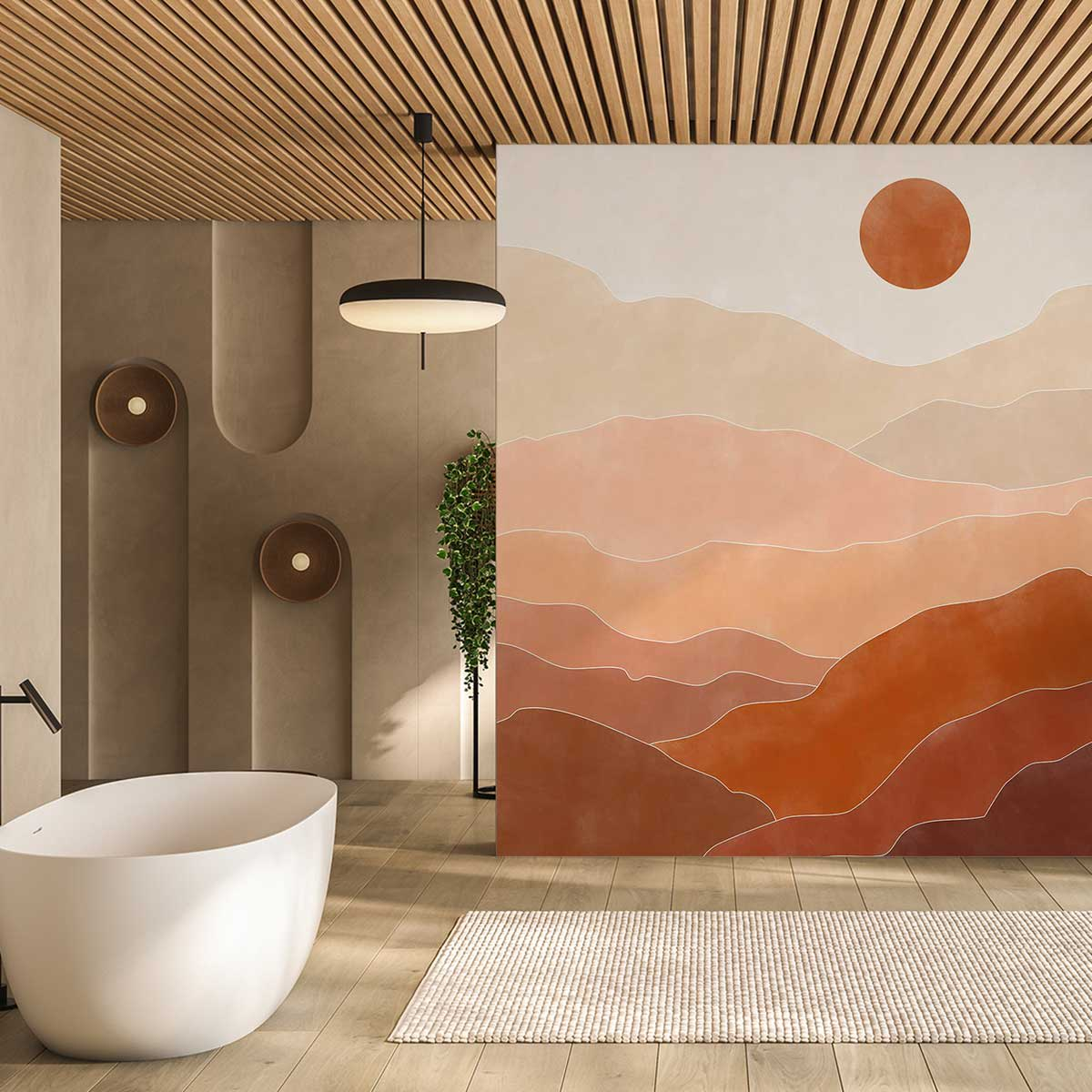 Papier Peint Japandi soleil au zenith 208x270 cm – Nom du Produit