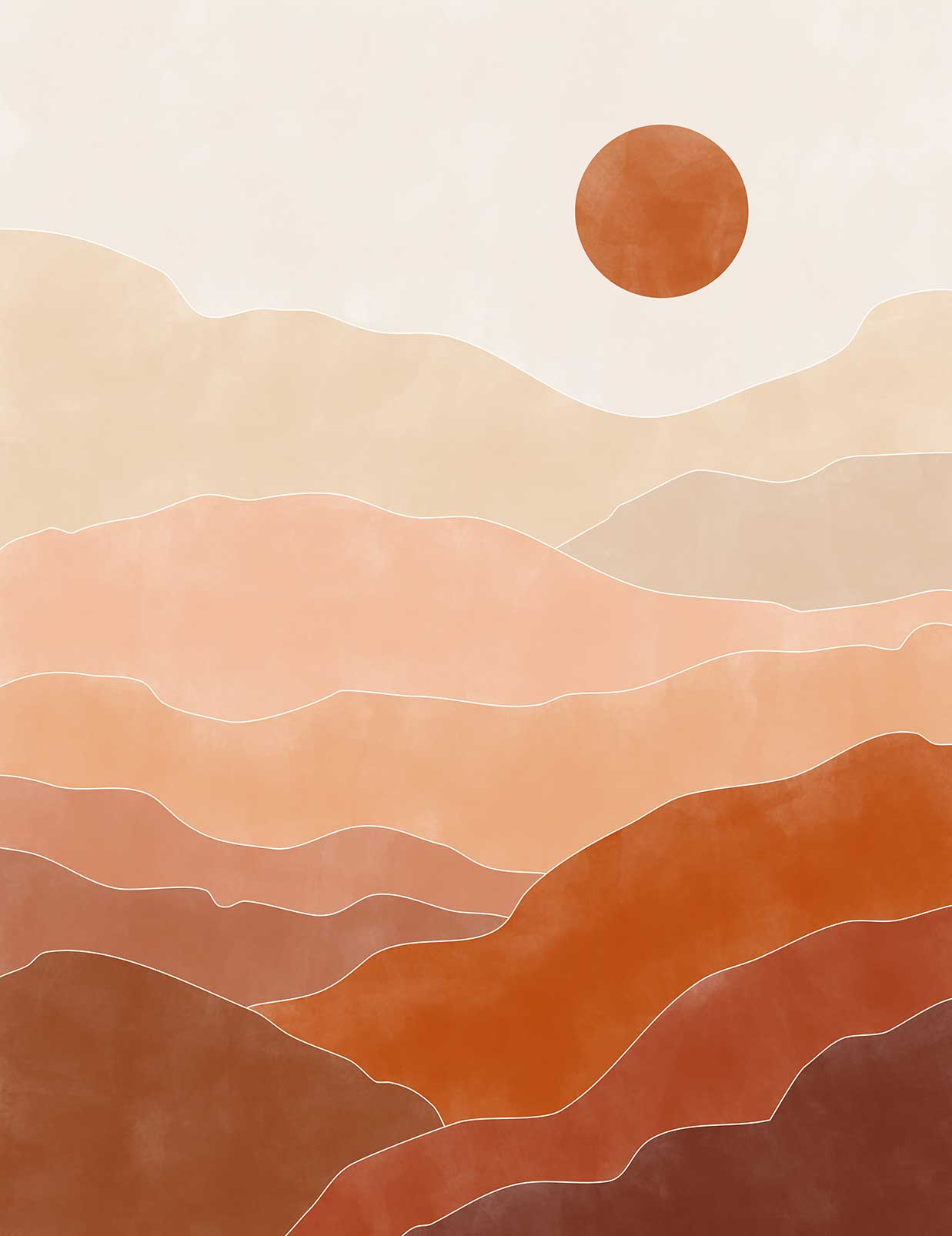 Papier Peint Japandi soleil au zenith 208x270 cm – Nom du Produit