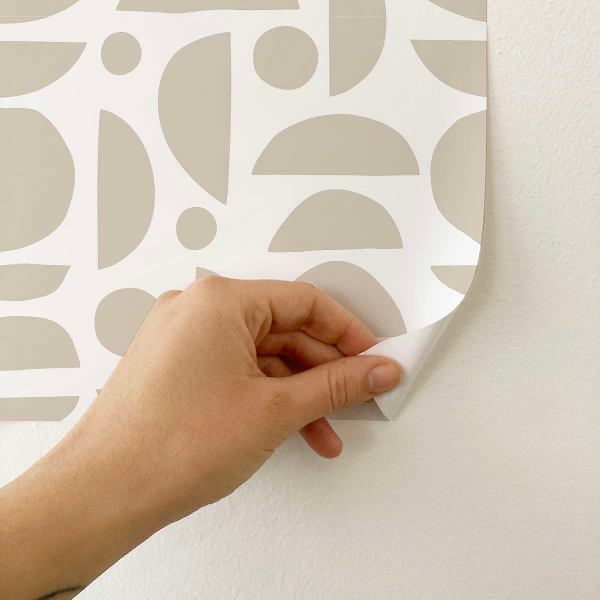 Papier Peint Vinyle Adhésif Japandi motif clair de lune écru 50x300 cm – Moonlight
