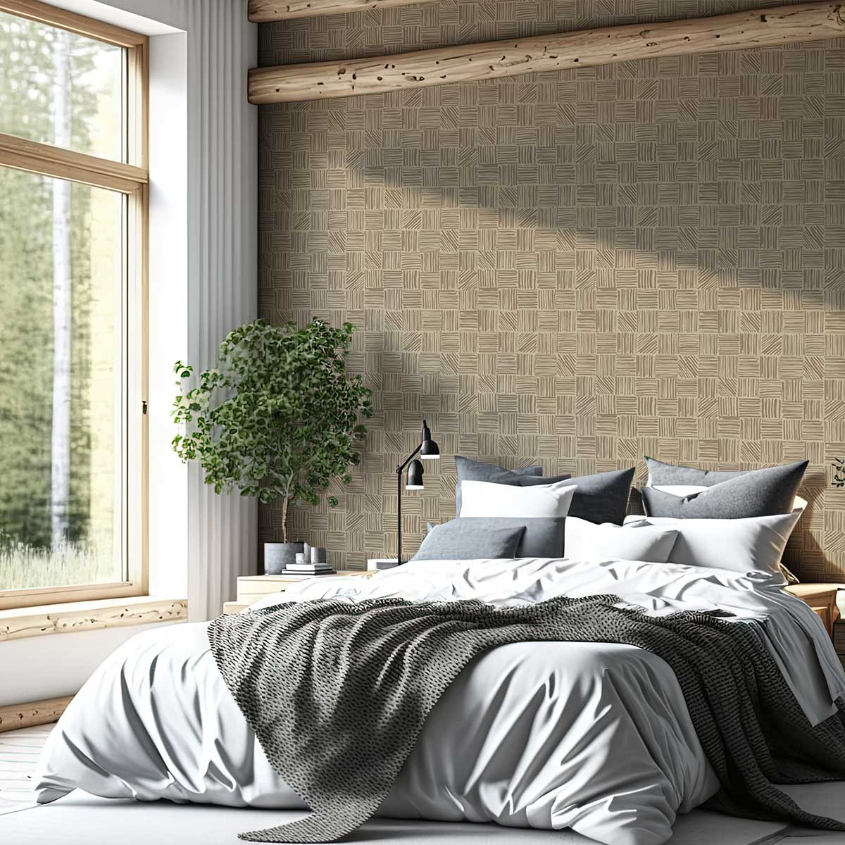 Papier Peint Japandi 52x1000 cm – wood pile
