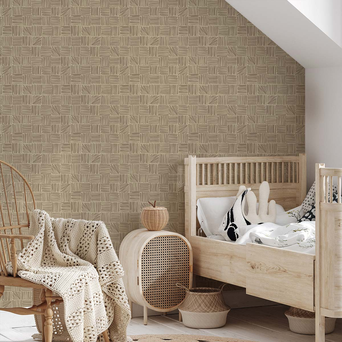 Papier Peint Japandi 52x1000 cm – wood pile
