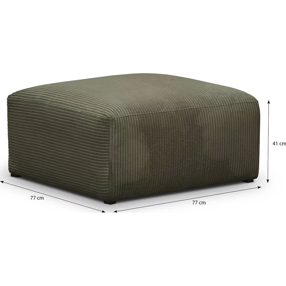 Pouf Carré Japandi en Velours Côtelé