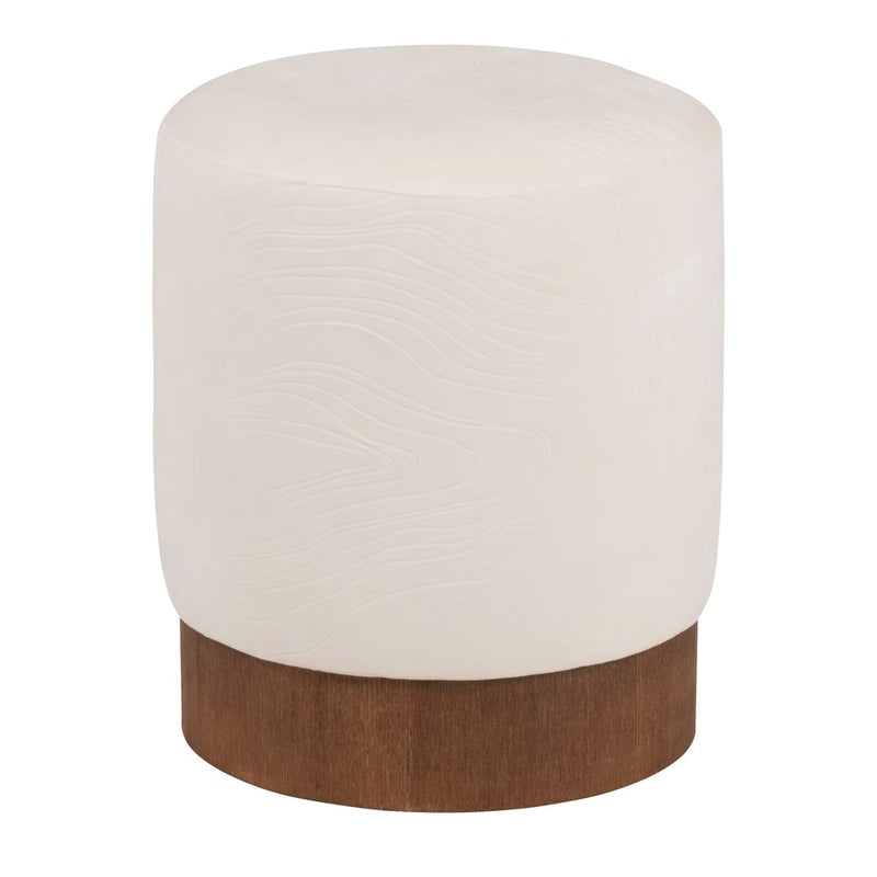 Pouf Japandi rond blanc cassé – Maryse