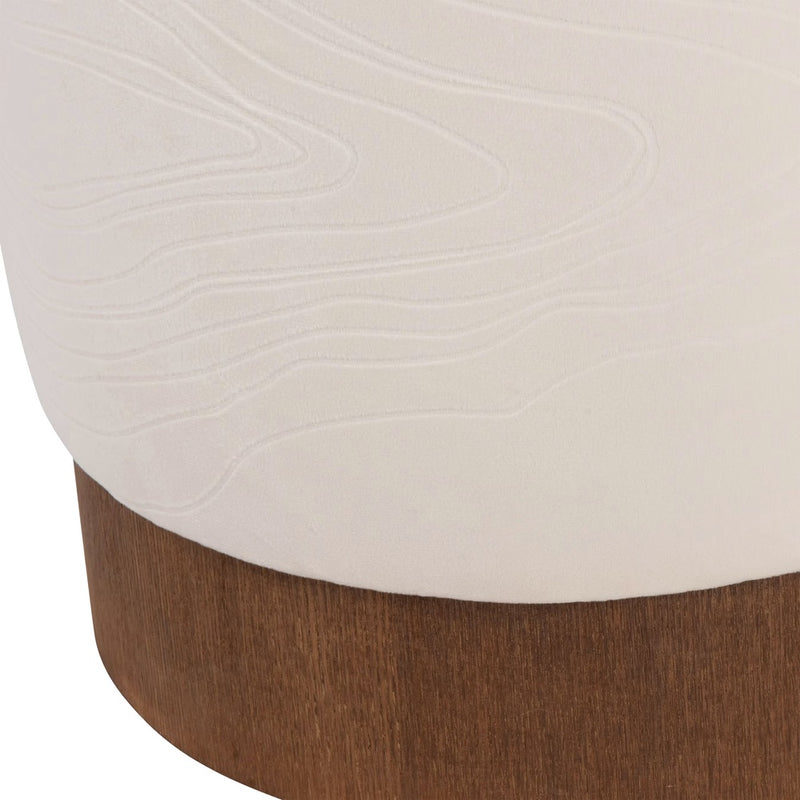 Pouf Japandi rond blanc cassé – Maryse