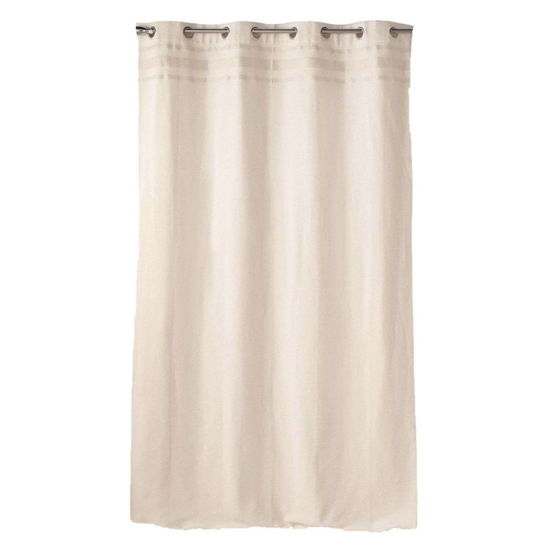 Rideau à Œillets Japandi coton jacquard fils métallisés écru 140 x 240 cm – Altha Douceur d'Intérieur