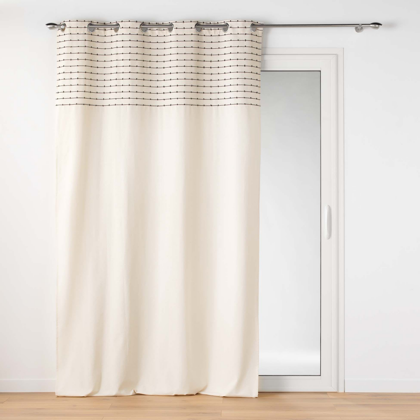 Rideau à œillets Japandi en coton recyclé écru 140 x 240 cm – Canna Douceur d'Intérieur