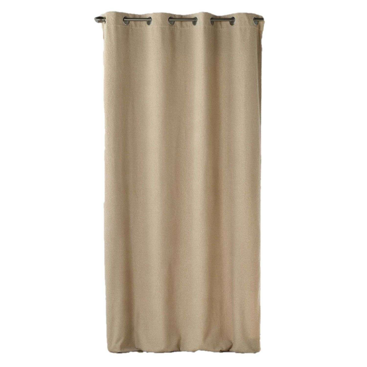 Rideau Japandi à Œillets en Bouclette Unie Beige 140 x 240 cm – Beli Douceur d'Intérieur
