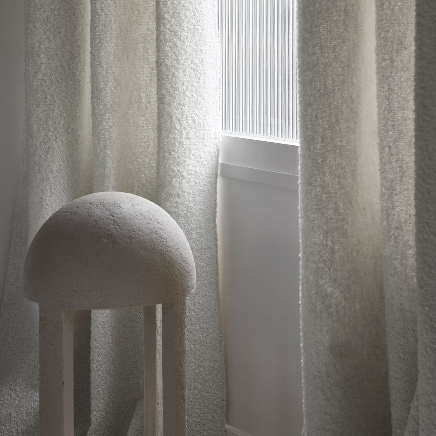 Rideau en Bouclette Japandi aspect laineux écru – Leonard