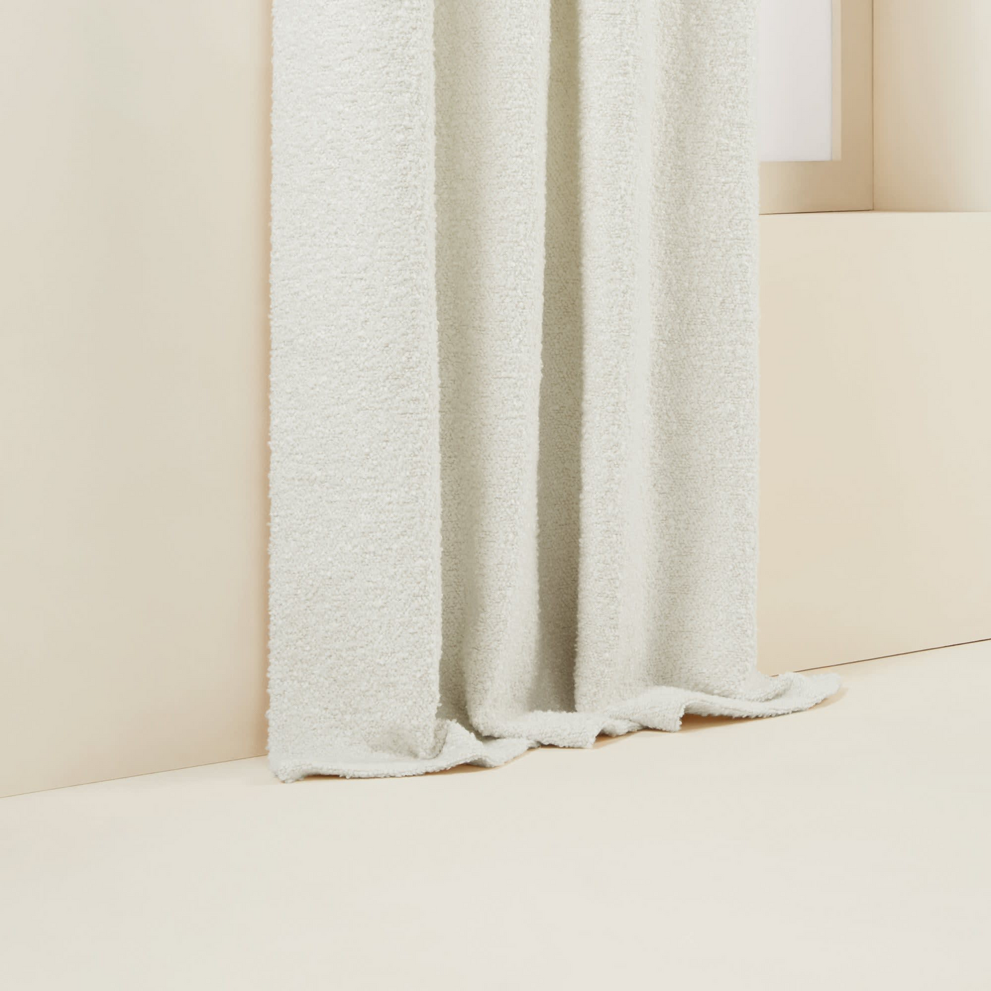 Rideau en Bouclette Japandi aspect laineux écru – Leonard