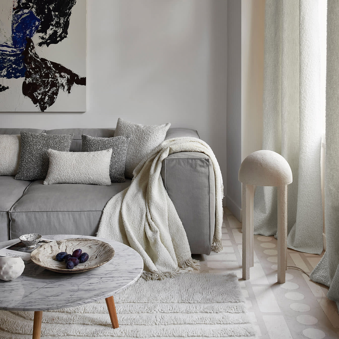 Rideau en Bouclette Japandi aspect laineux écru – Leonard