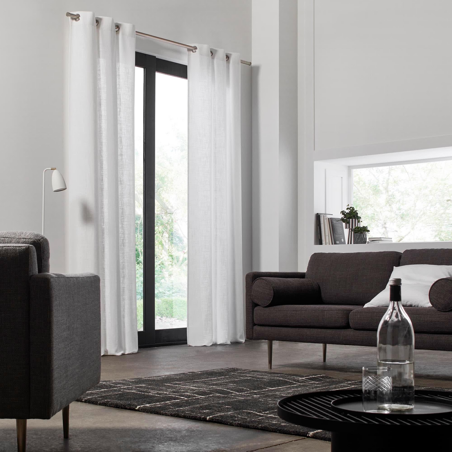Rideau Japandi effet naturel flammé blanc – Bellavista