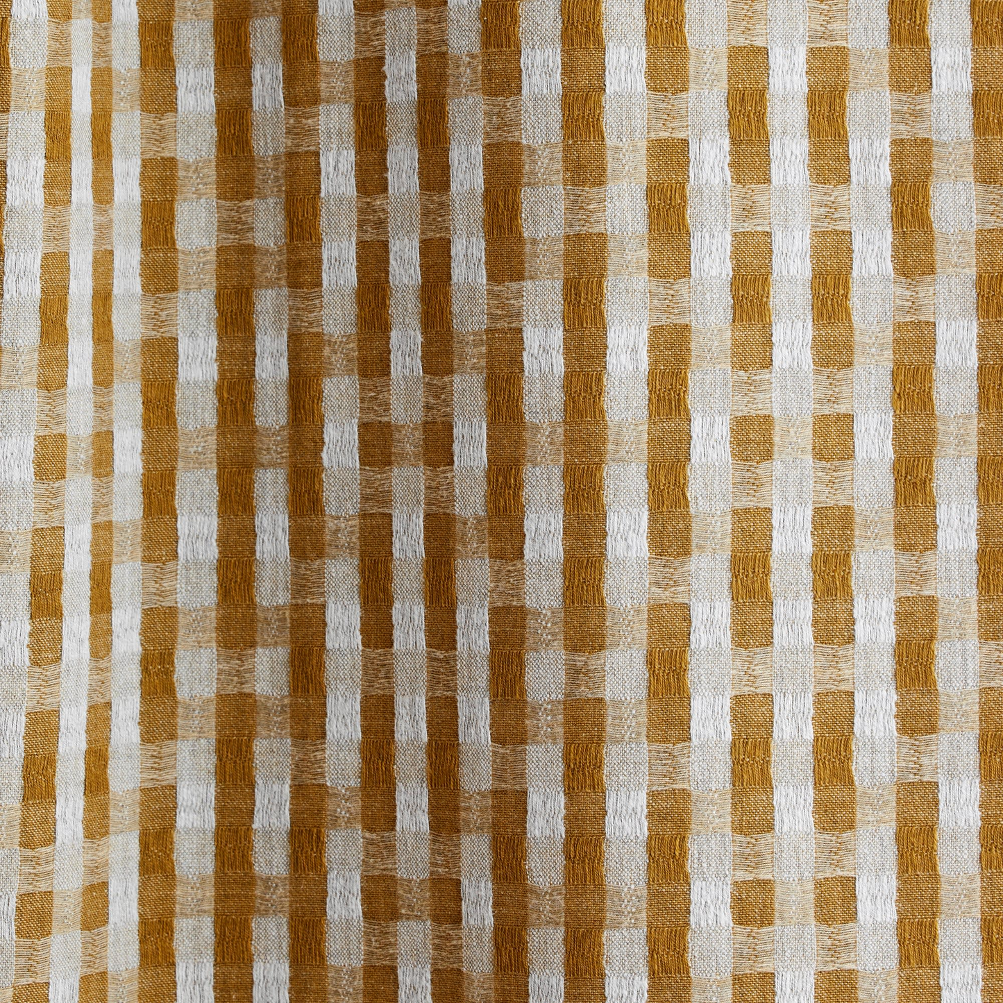 Rideau Japandi en Jacquard bicolore à carreaux Bleu – Castin