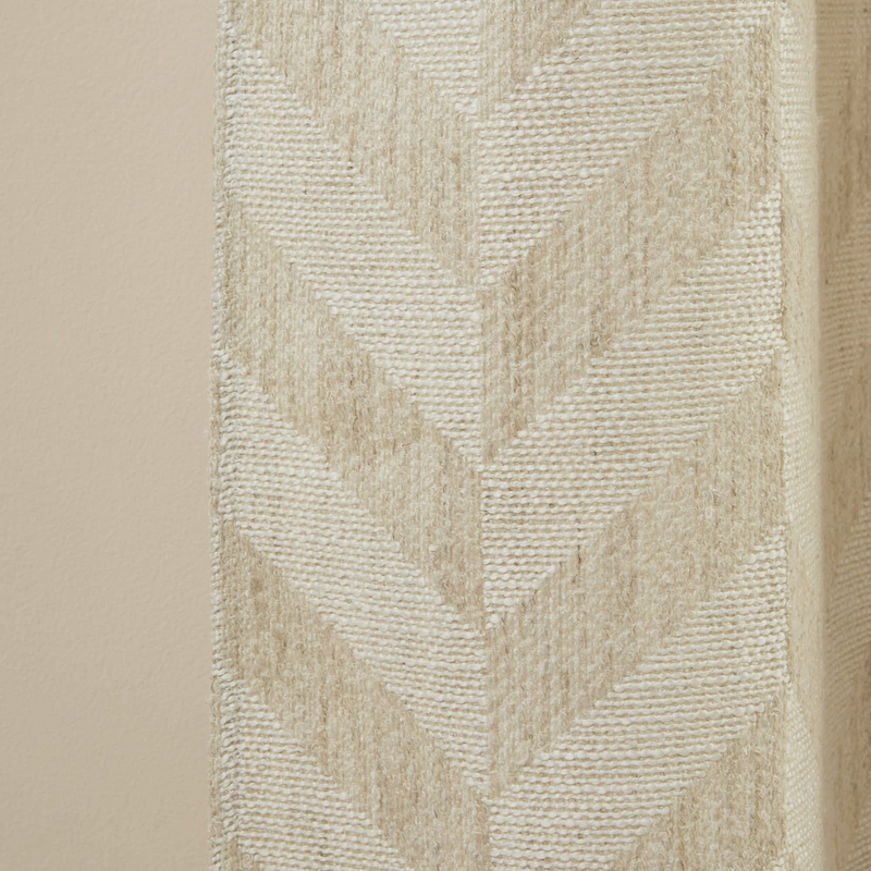 Rideau Japandi motif chevrons écru en jacquard tissé – Tobias