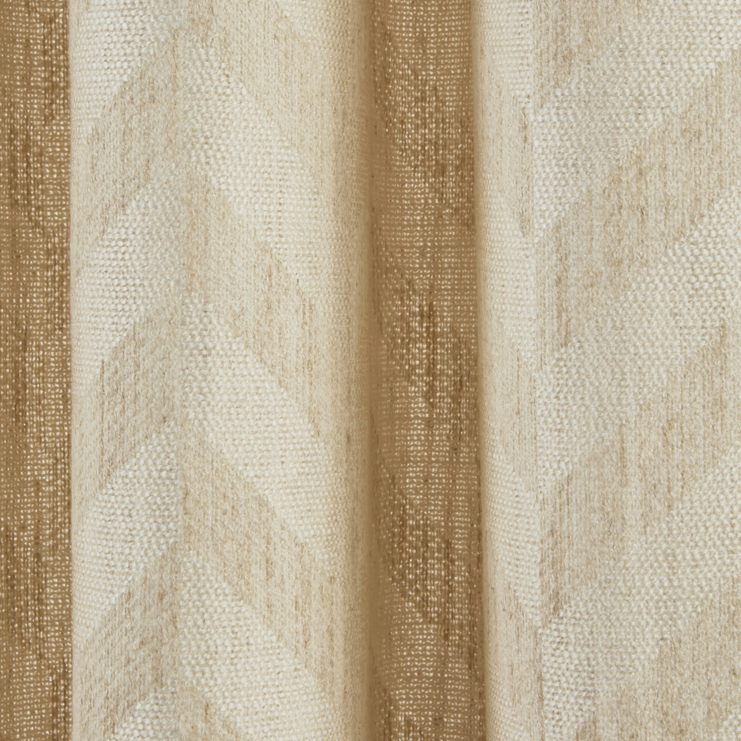 Rideau Japandi en Jacquard tissé aux fils méchés, motif chevrons Ecru – Tobias