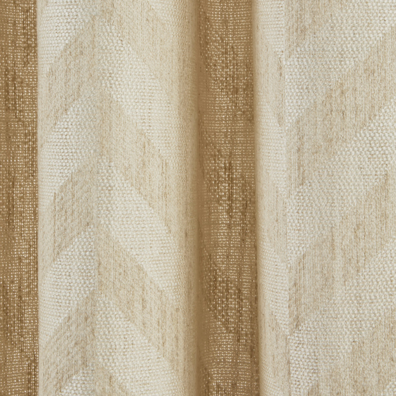 Rideau Japandi en Jacquard tissé aux fils méchés, motif chevrons Ecru – Tobias