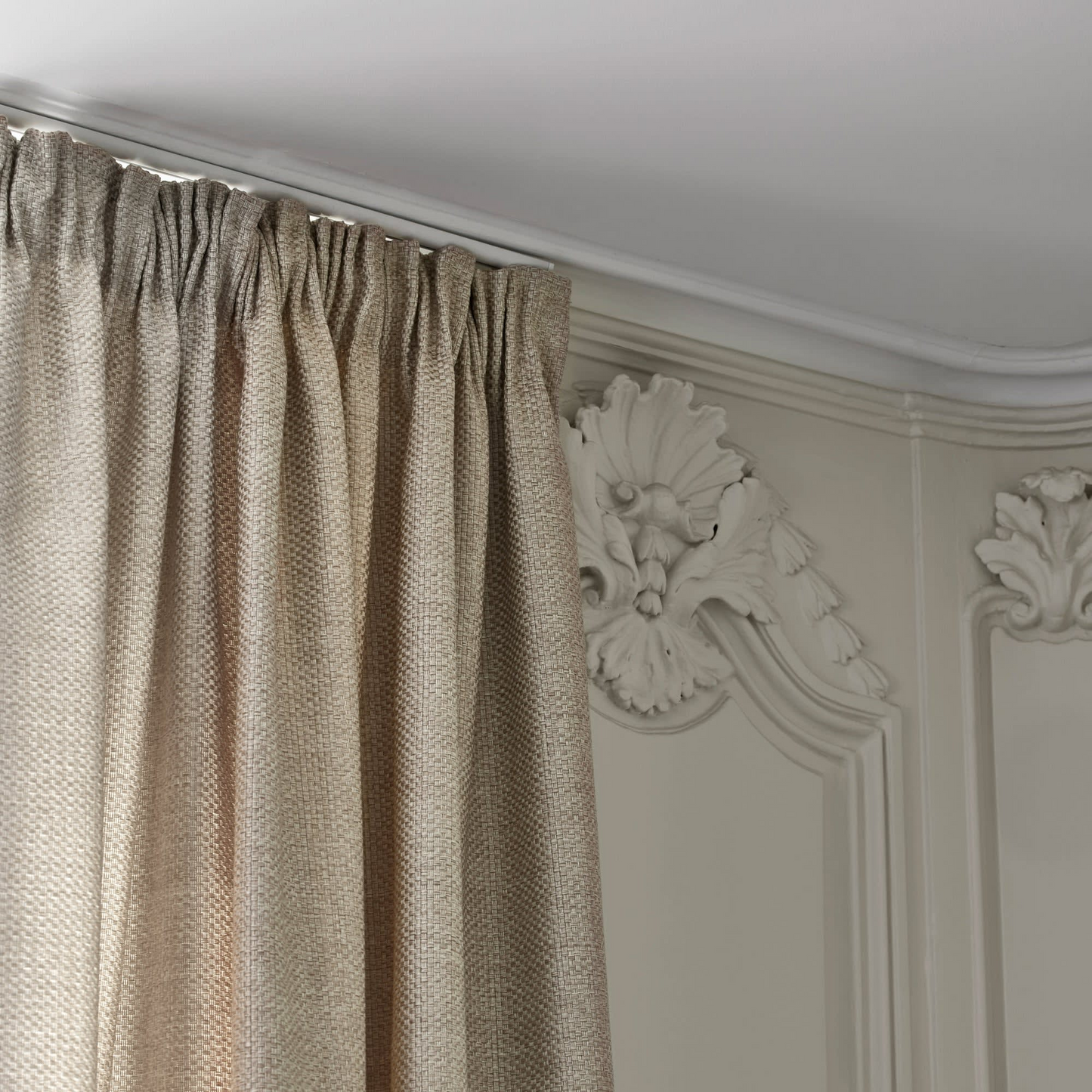 Rideau en Tissage Toile Japandi effet Satiné Beige – Coconut