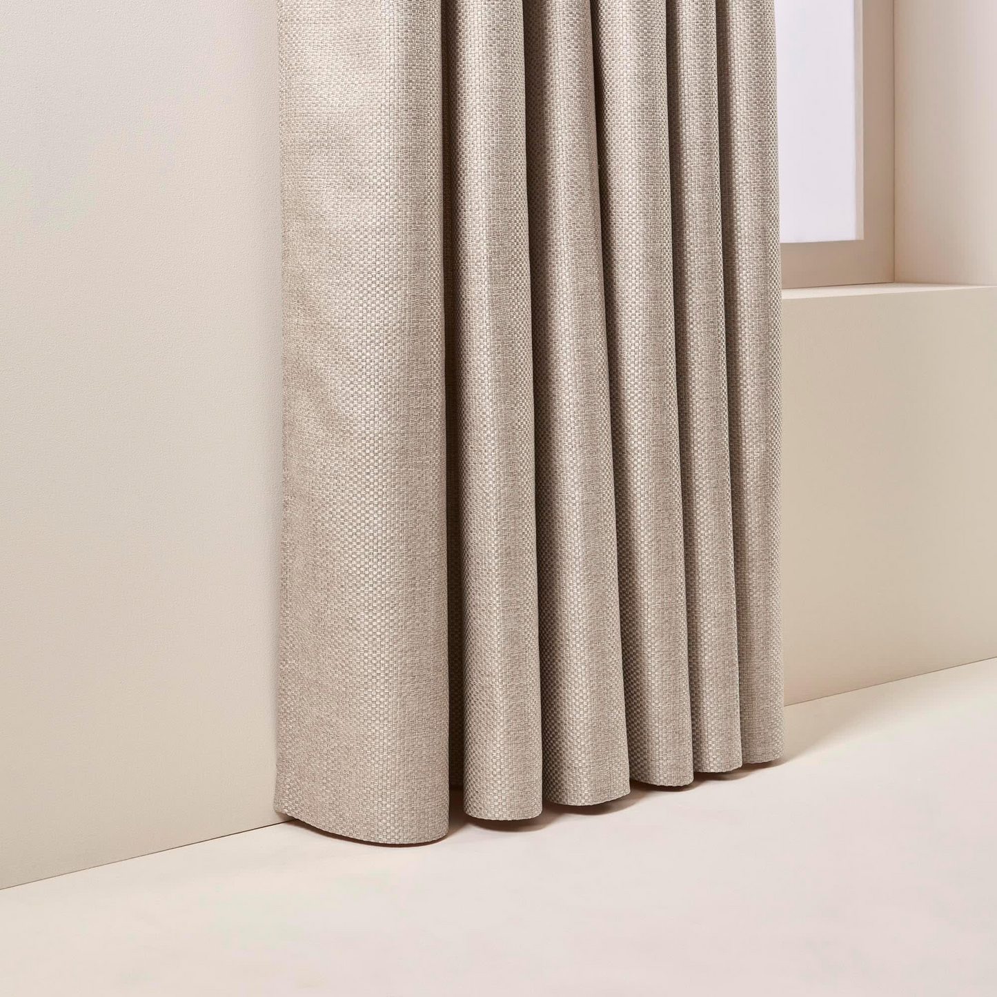 Rideau en Tissage Satiné Beige Japandi – Coconut