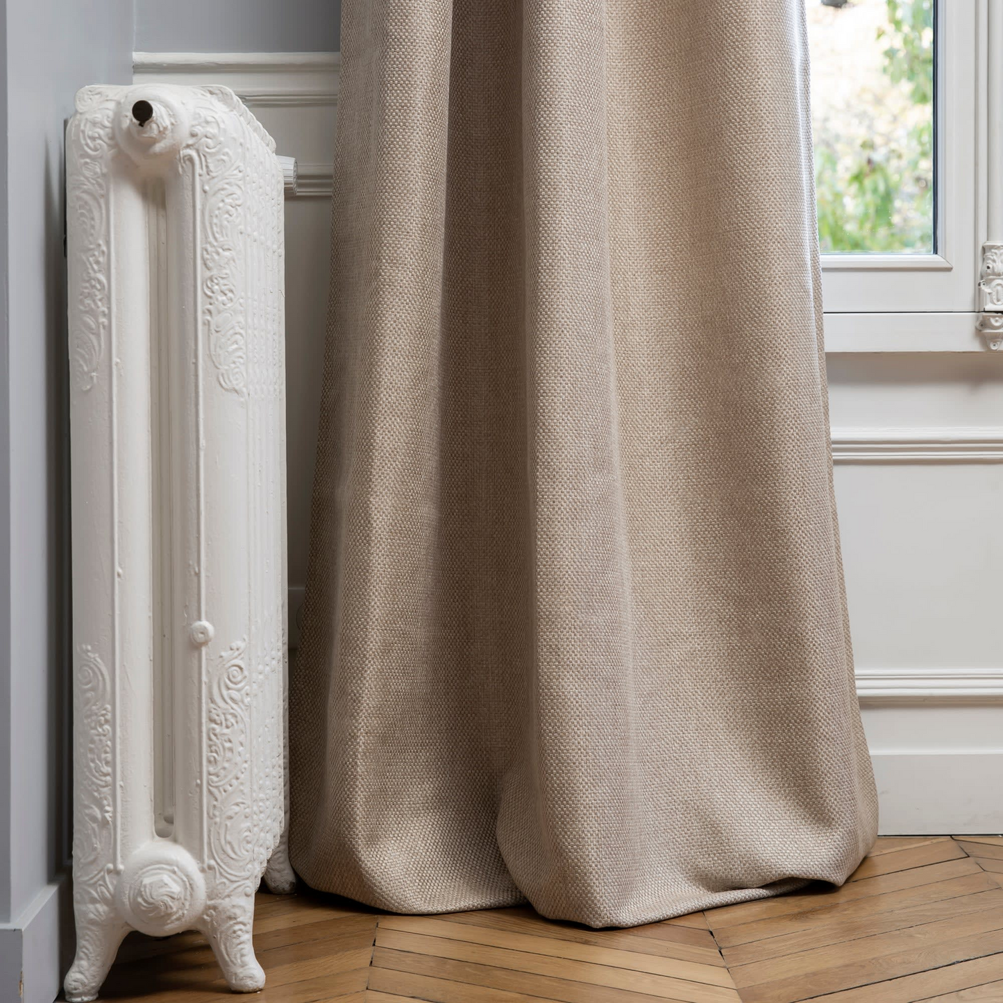 Rideau en Tissage Satiné Beige Japandi – Coconut