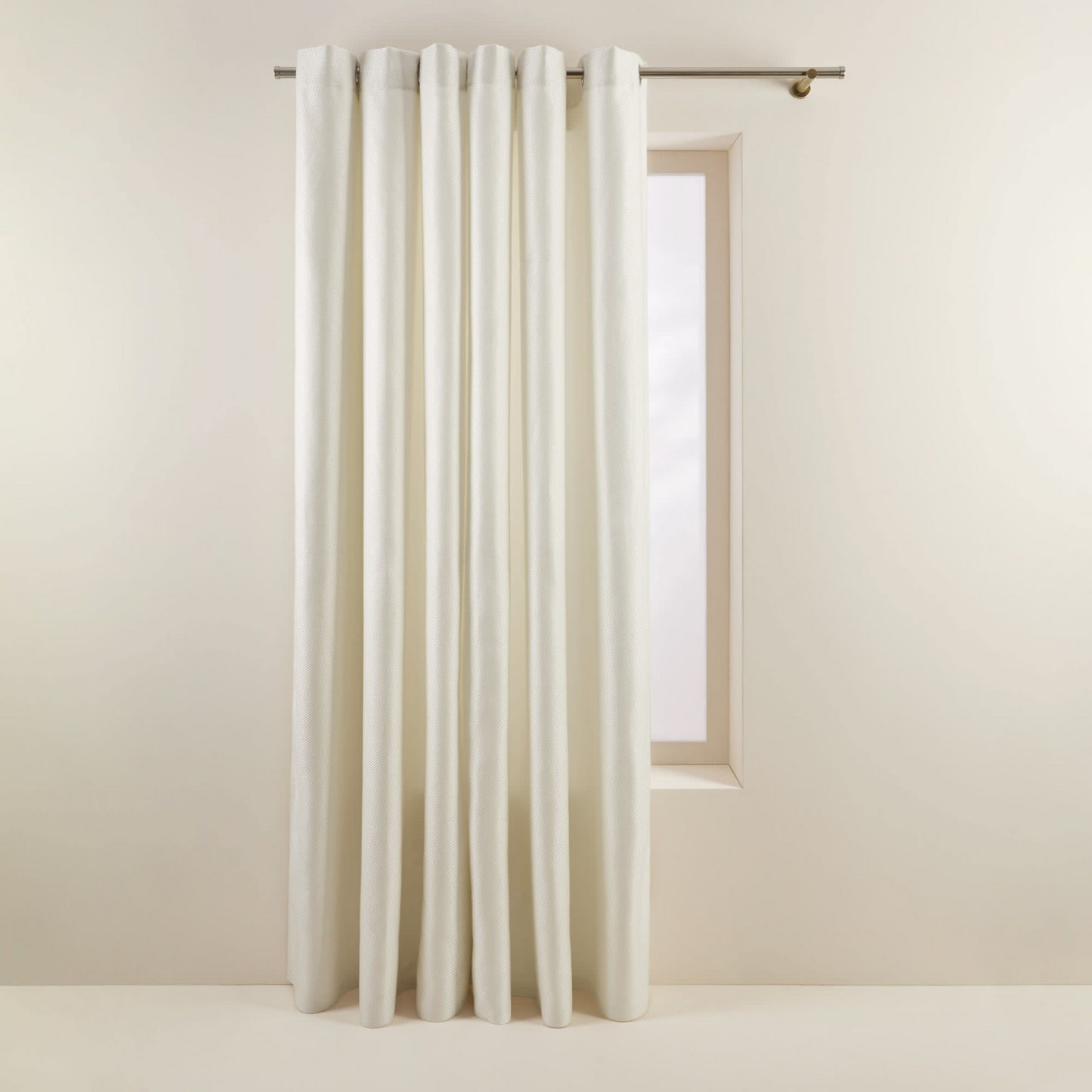 Rideau en Tissage Satiné Beige Japandi – Coconut