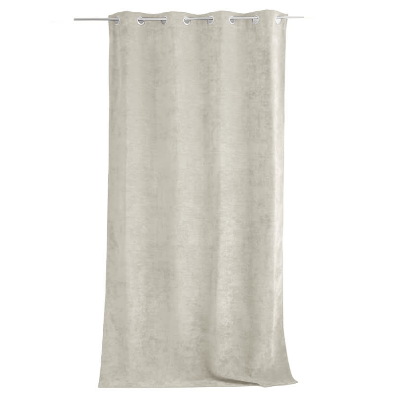 Rideau Therique Japandi en velours tramé écru 140x260cm – Nom du Produit