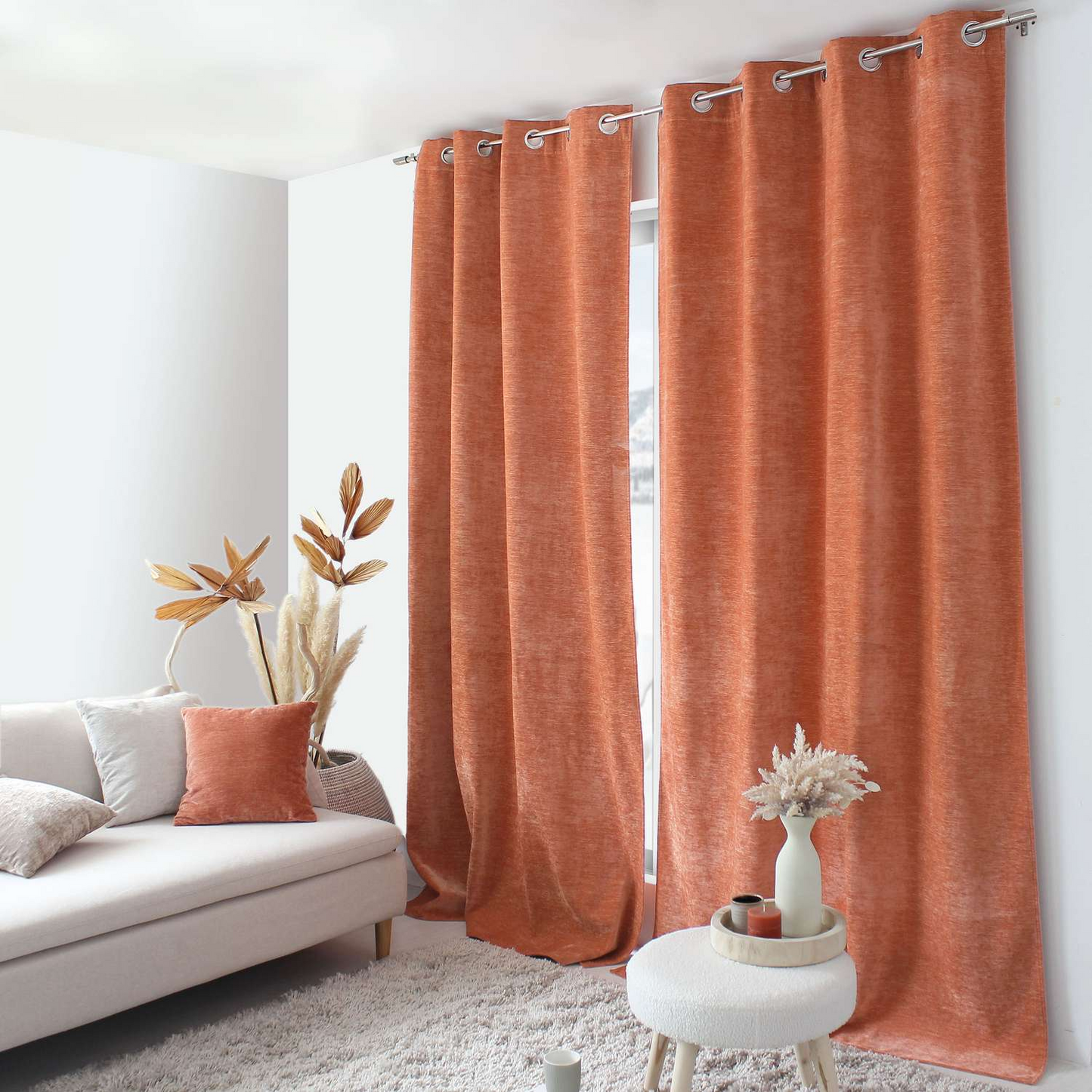 Rideau Thermique Japandi Occultant Velours Beige 140x260 cm – Velvet