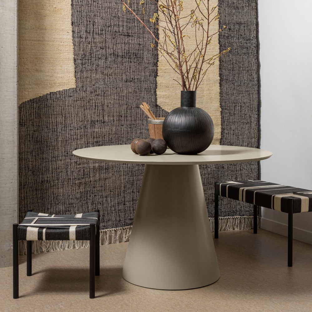 Table à Manger Ronde Japandi en bois beige 4 personnes – Jorre