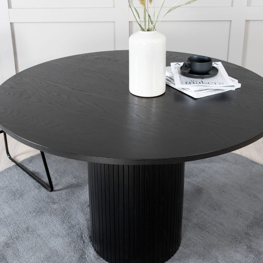 Table à Manger Japandi ronde 4 personnes en bois blanchi – Bianca