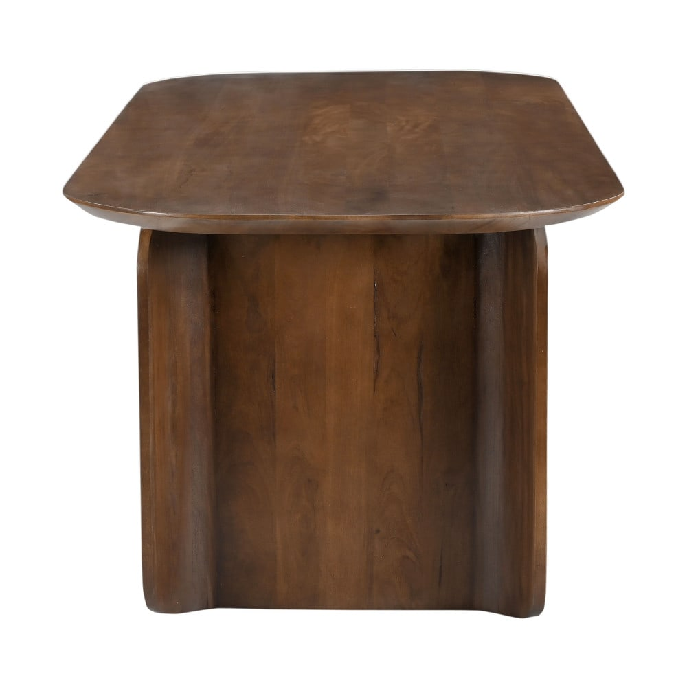 Table à Manger Japandi en Bois Massif 8 Personnes Bois Foncé – Dumai