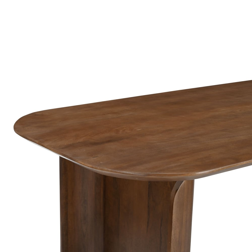 Table à Manger Japandi en Bois Massif 8 Personnes Bois Foncé – Dumai