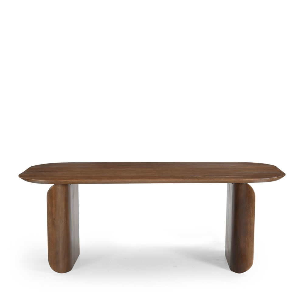 Table à Manger Japandi en Bois Massif 8 Personnes Bois Foncé – Dumai