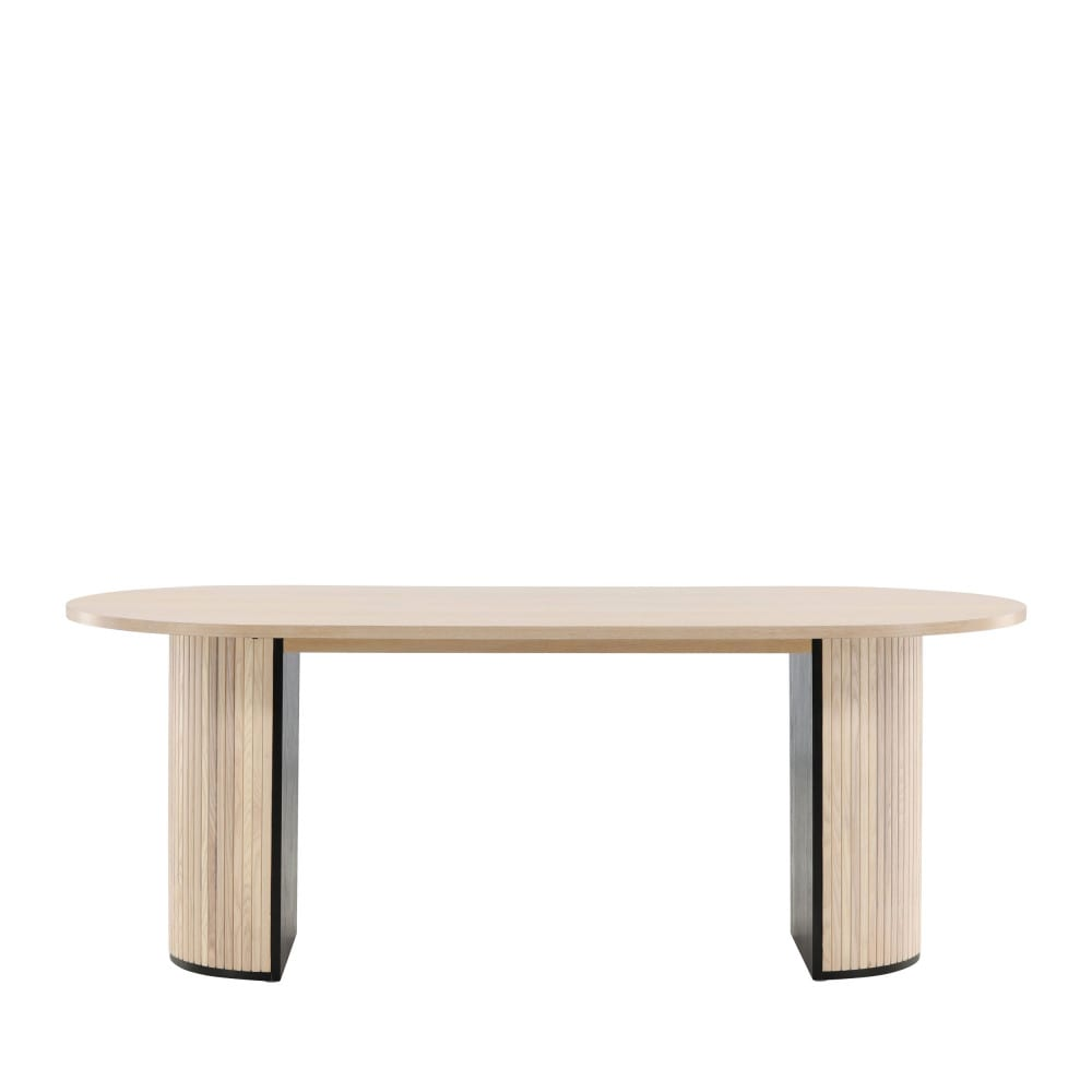 Table à Manger Japandi ovale en bois clair pour 8 personnes – Bianca