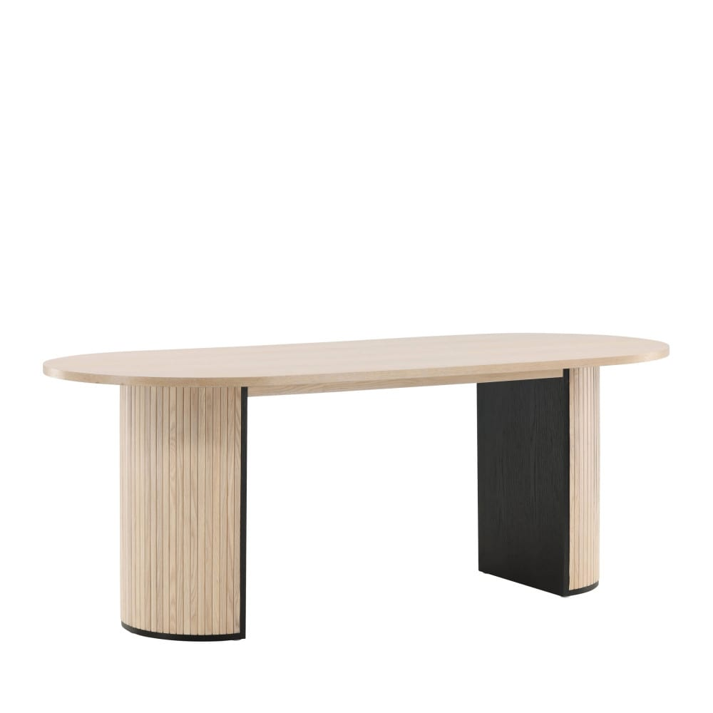Table à Manger Japandi ovale en bois clair pour 8 personnes – Bianca