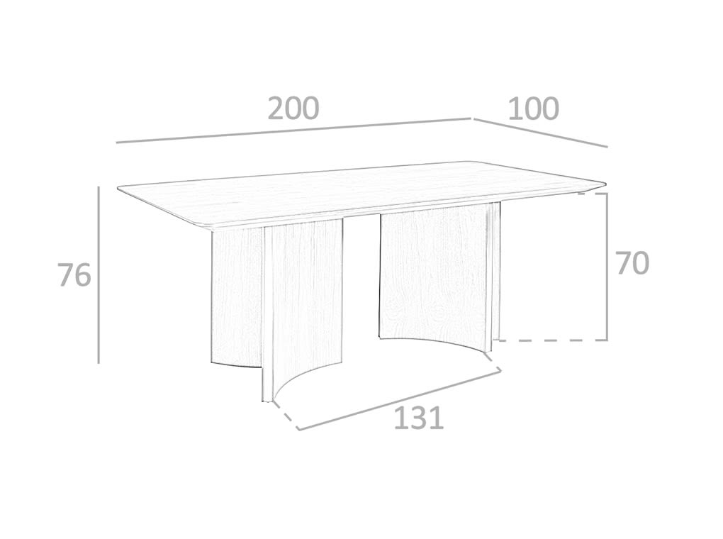 Table à Manger Japandi effet bois noyer et or 200 x 100 x 76 cm – Nom du Produit