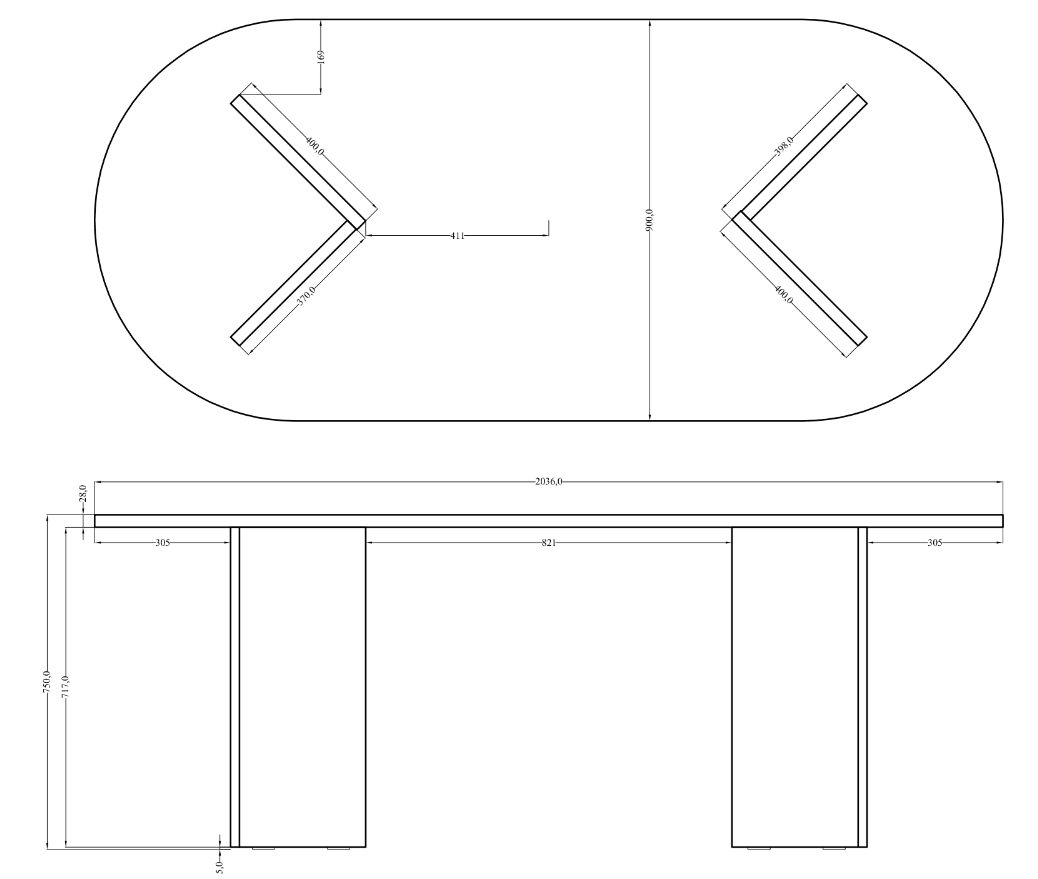Table à Manger Japandi effet noyer marron 204x90 cm – Ovo