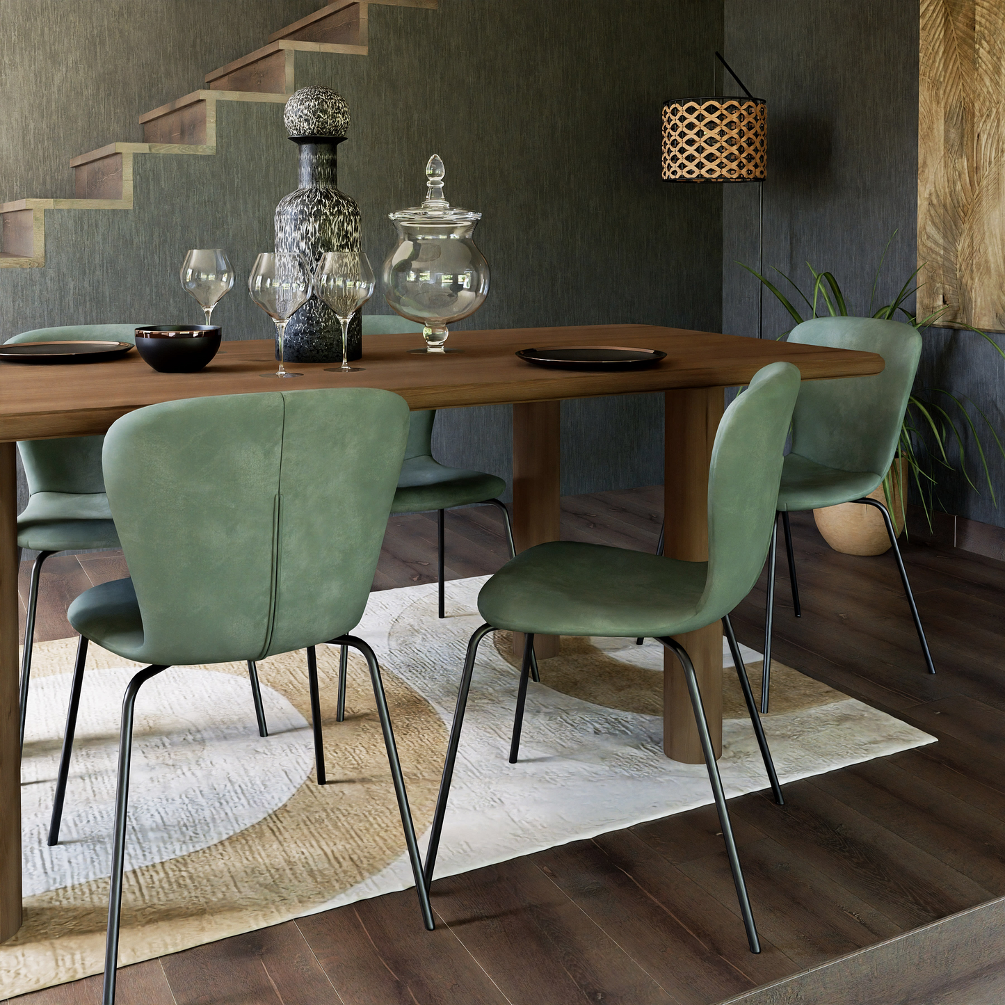 Table à Manger Japandi bois d'acacia massif marron 6 personnes L200 – Sacramento