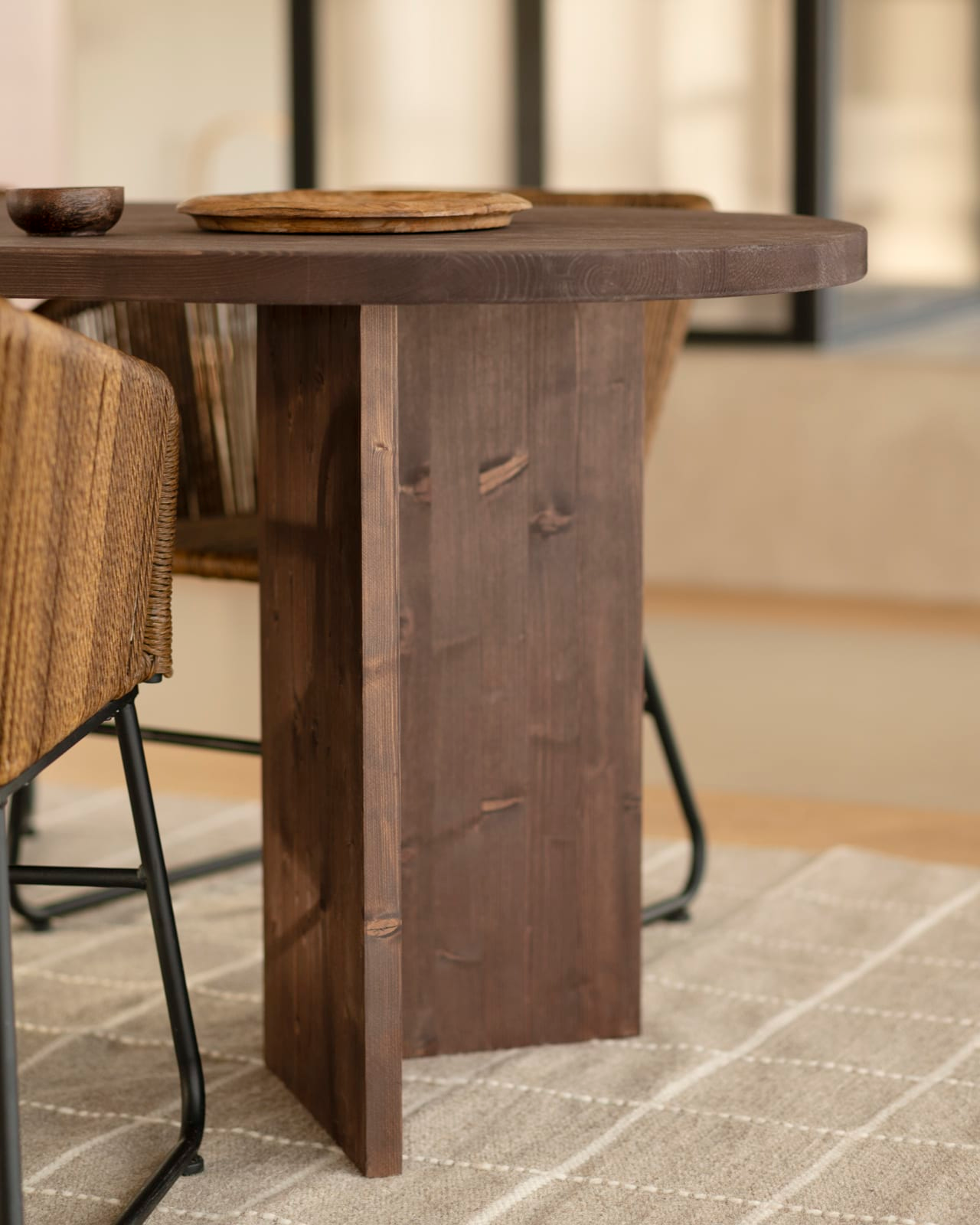 Table à Manger Japandi en Bois de Sapin Marron 200x75cm – Osaka