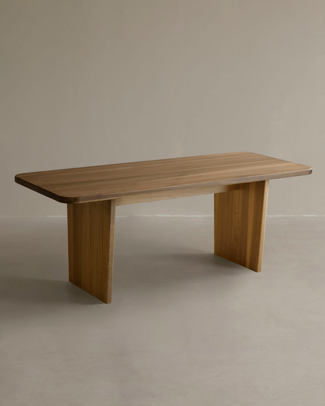 Table de Salle à Manger Japandi en Microciment Blanc Cassé 180x75cm – Bimba