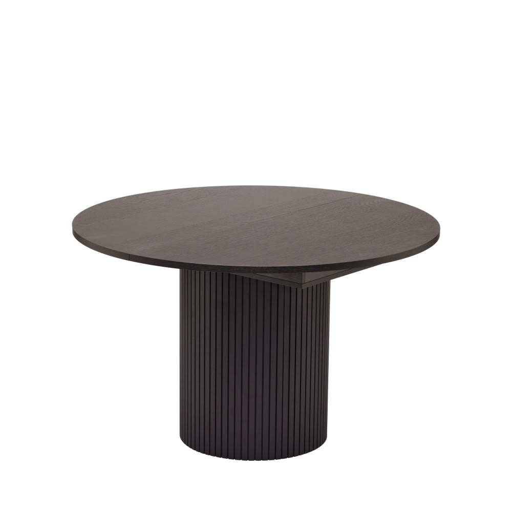 Table à Manger Extensible Japandi 4 à 6 Personnes Bois Clair ø120-160x120cm - Toscana