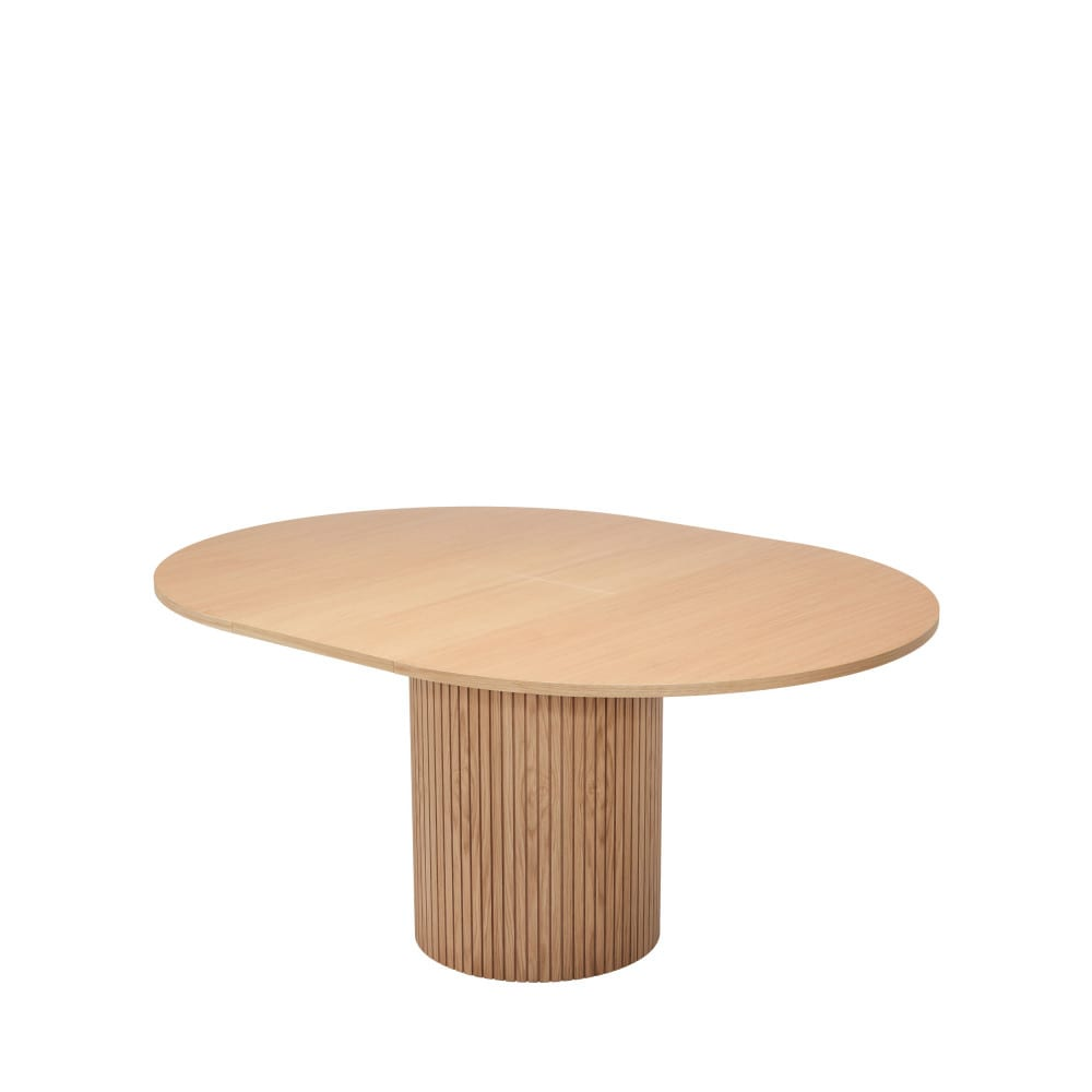 Table à Manger Extensible Japandi 4 à 6 Personnes Bois Clair ø120-160x120cm - Toscana