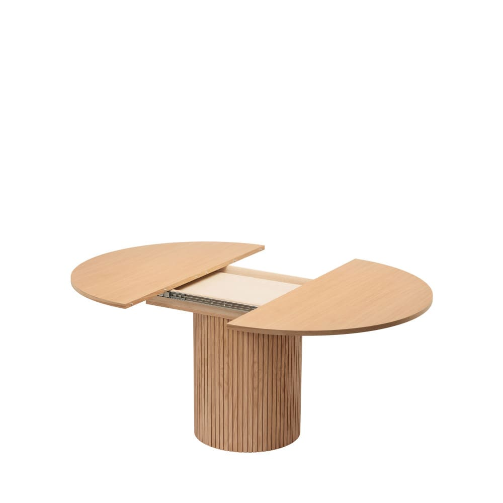 Table à Manger Extensible Japandi 4 à 6 Personnes Bois Clair ø120-160x120cm - Toscana