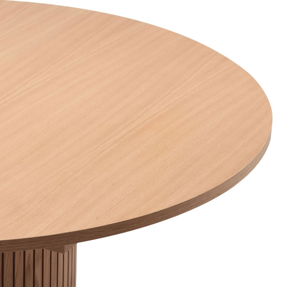 Table à Manger Extensible Japandi 4 à 6 Personnes Bois Clair ø120-160x120cm - Toscana