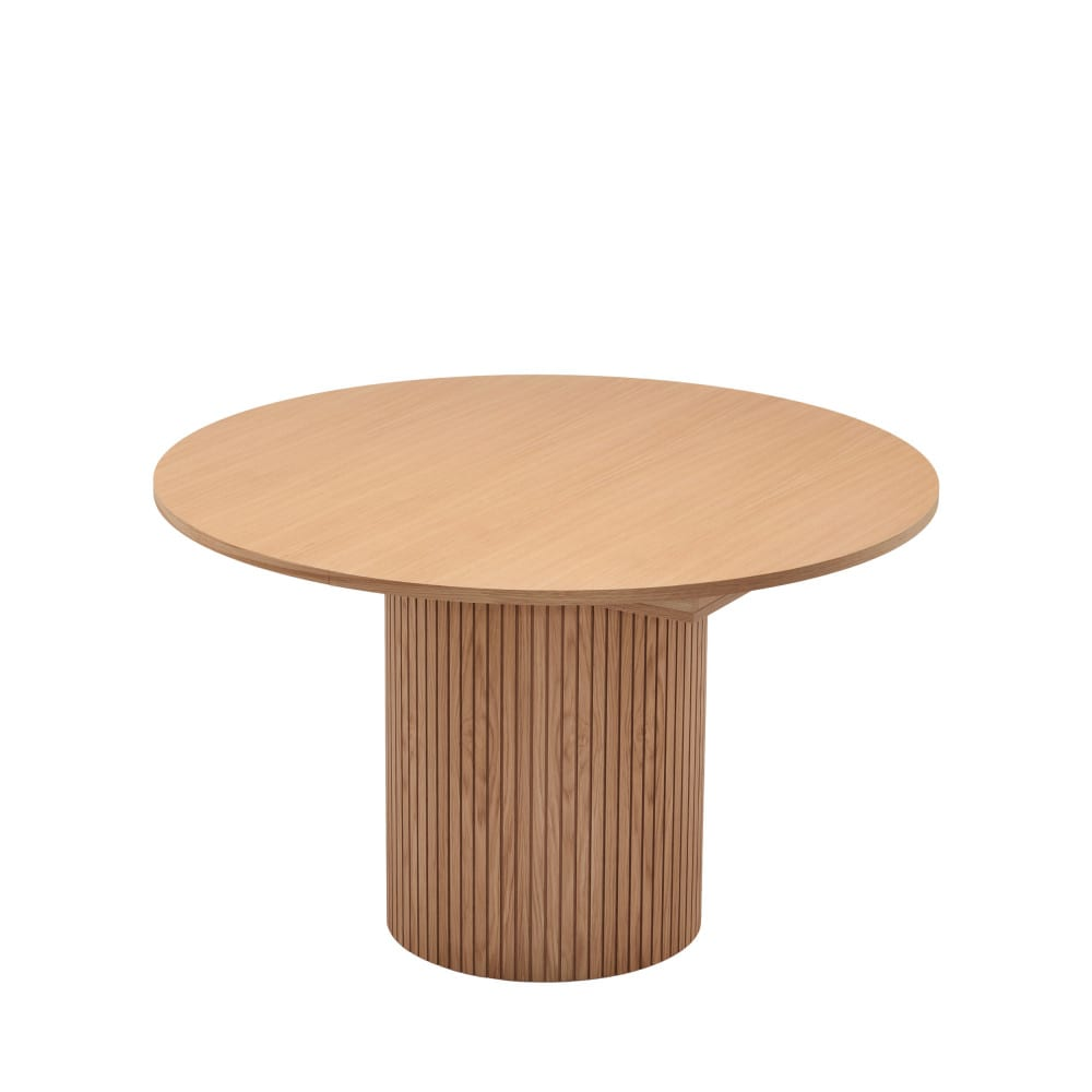 Table à Manger Extensible Japandi 4 à 6 Personnes Bois Clair ø120-160x120cm - Toscana