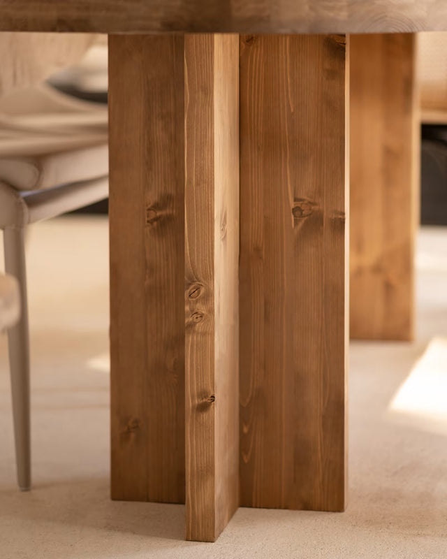 Table Japandi ovale en sapin vieilli 6-8 personnes – TOKYO