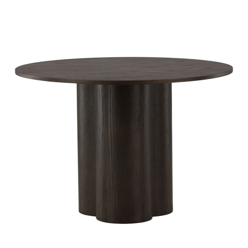 Table à Manger Ronde Japandi 110cm pied central marron – Amber