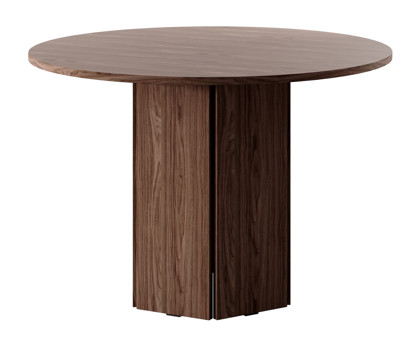 Table à Manger Japandi ronde aspect bois noyer marron 110x75 cm – HEXA