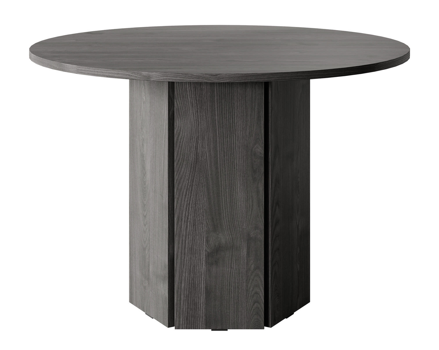 Table à Manger Japandi ronde aspect bois noyer marron 110x75 cm – HEXA