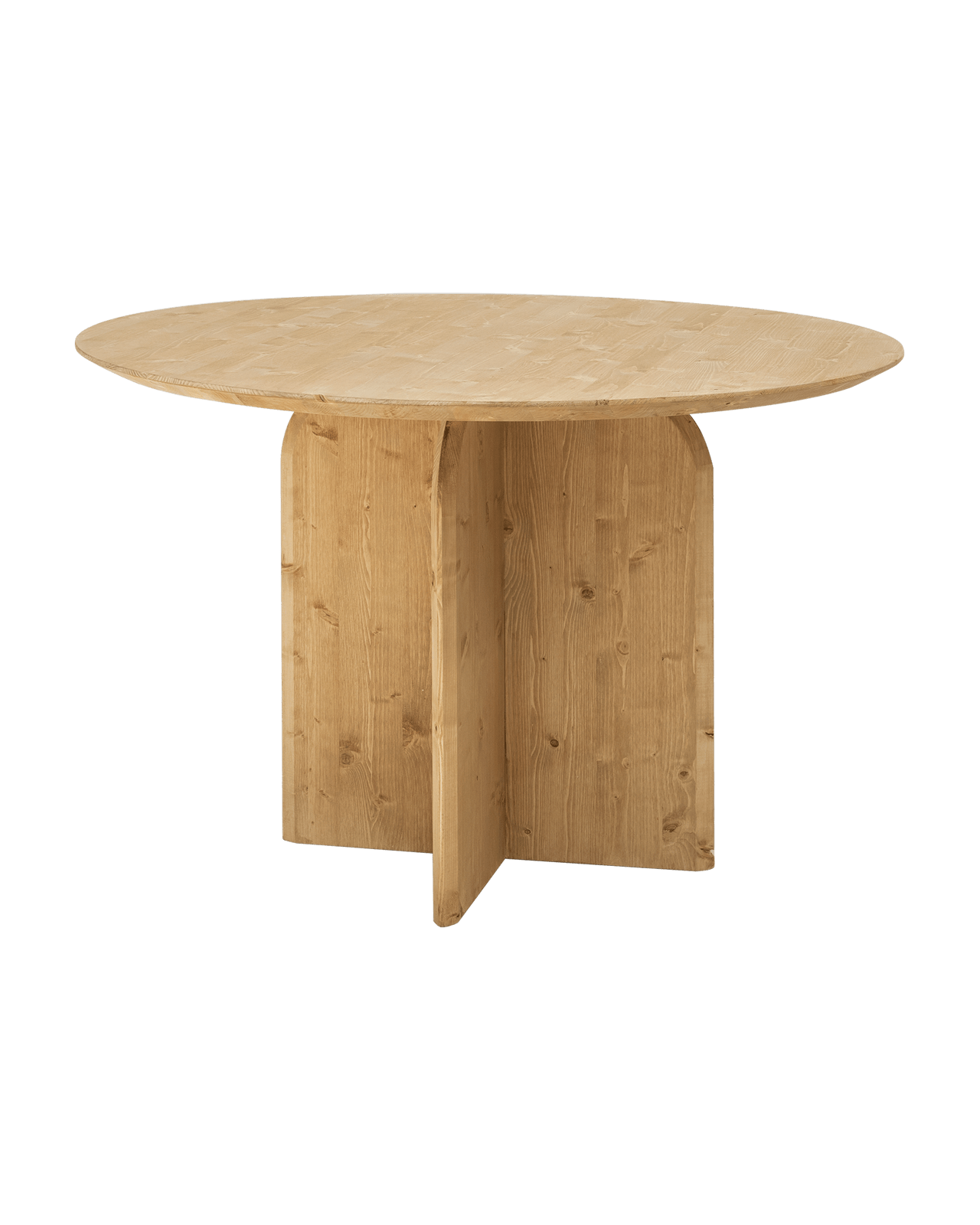 Table à Manger Ronde Japandi en Bois de Sapin Marron 110x75,2cm – Bloom