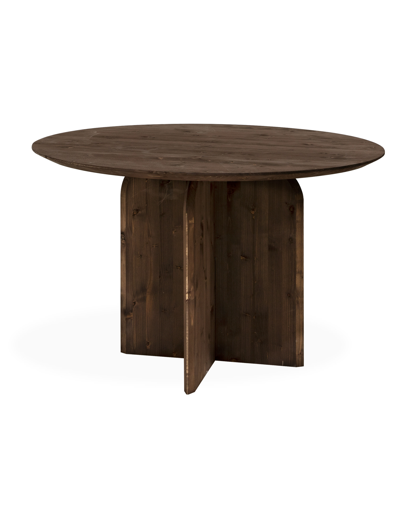 Table à Manger Ronde Japandi en Bois de Sapin Marron 110x75,2cm – Bloom