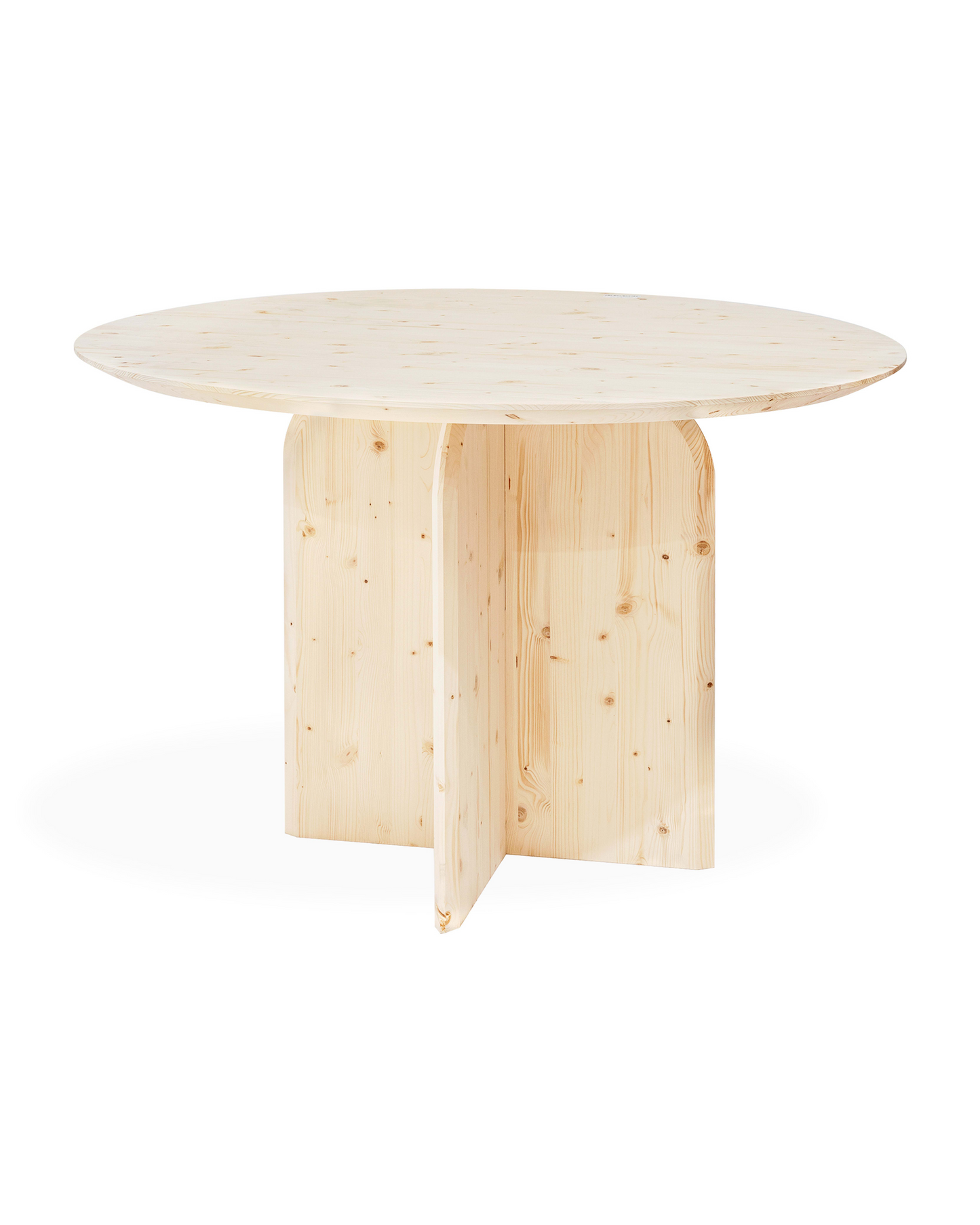 Table à Manger Ronde Japandi en Bois de Sapin Marron 110x75,2cm – Bloom